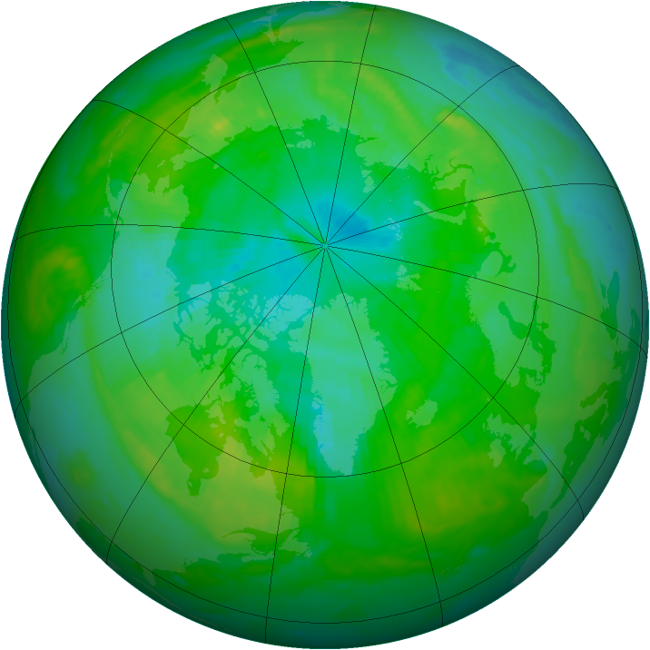 Arctic ozone map for 02 August 1999